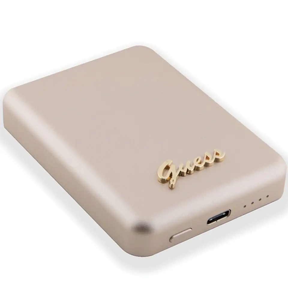 Guess Metal Script Logo MagSafe | Powerbank Indukcyjny 5W 3000mAh USB-C - GOLD