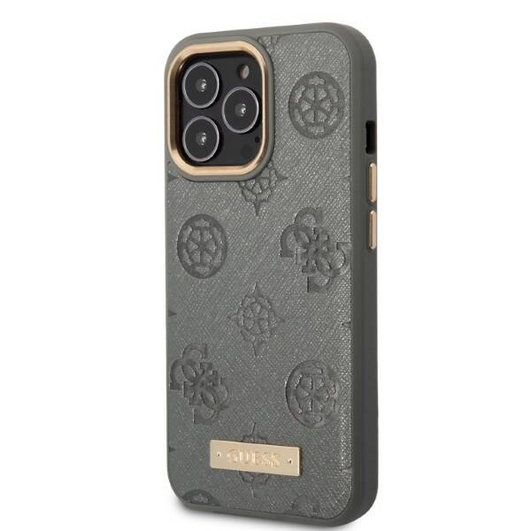 Guess Peony Logo Plate | Etui do iPhone 13 Pro - GREY