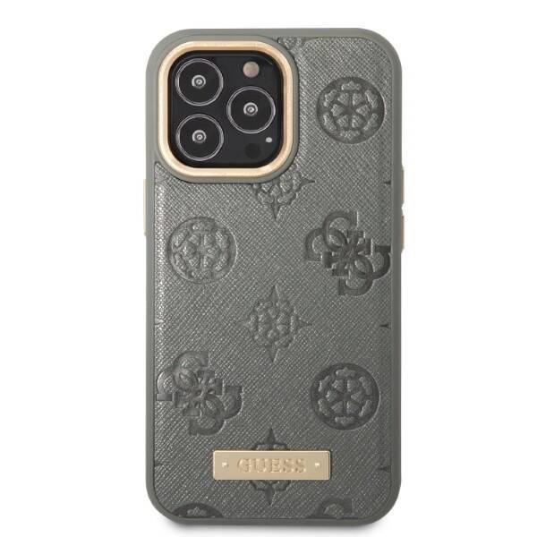 Guess Peony Logo Plate | Etui do iPhone 13 Pro - GREY