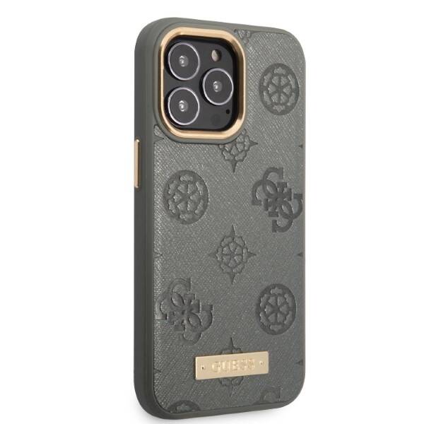 Guess Peony Logo Plate | Etui do iPhone 13 Pro - GREY