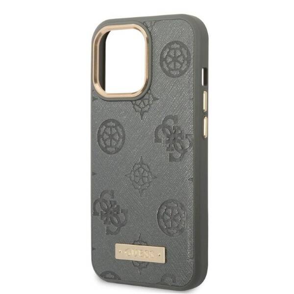 Guess Peony Logo Plate | Etui do iPhone 13 Pro - GREY