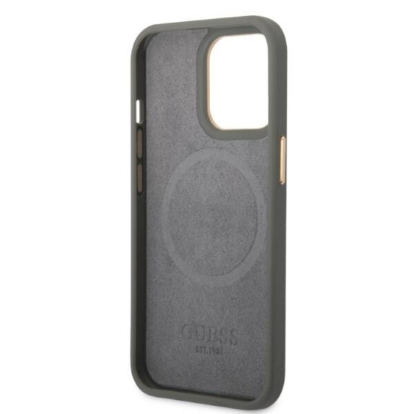 Guess Peony Logo Plate | Etui do iPhone 13 Pro - GREY