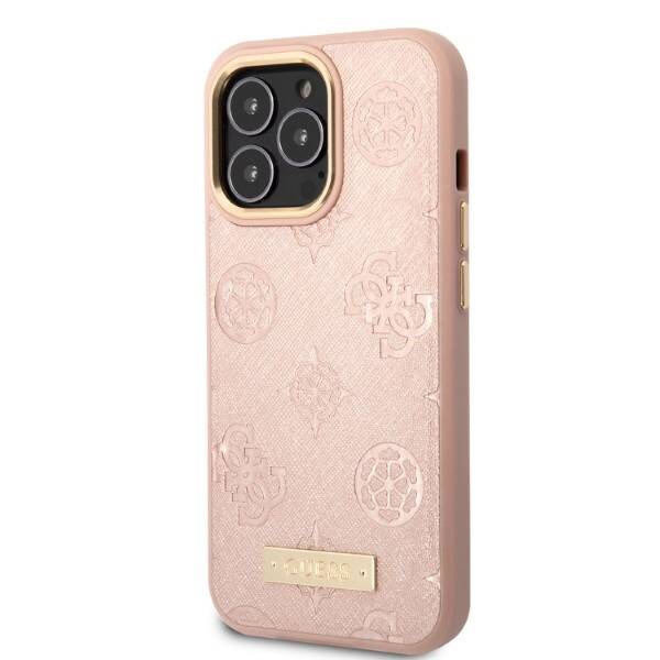 Guess Peony Logo Plate | Etui do iPhone 13 Pro - PINK