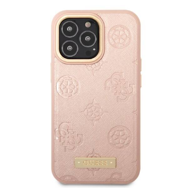 Guess Peony Logo Plate | Etui do iPhone 13 Pro - PINK