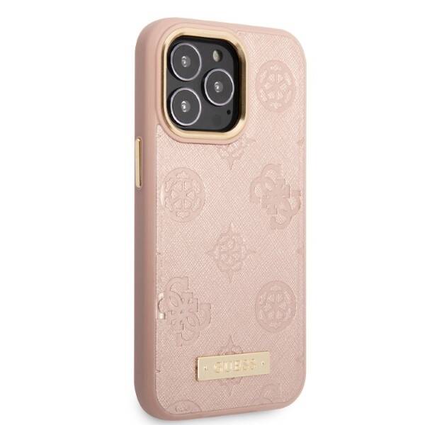 Guess Peony Logo Plate | Etui do iPhone 13 Pro - PINK