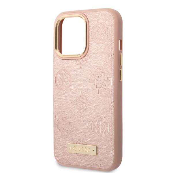 Guess Peony Logo Plate | Etui do iPhone 13 Pro - PINK