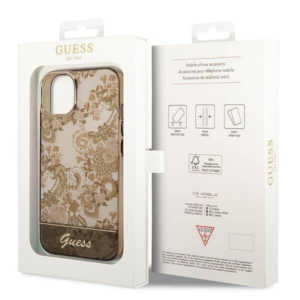 Guess Porcelain Collection | Etui do iPhone 14 - OCHRE