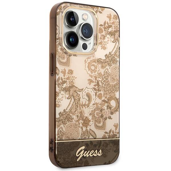 Guess Porcelain Collection | Etui do iPhone 14 Pro Max - OCHRE