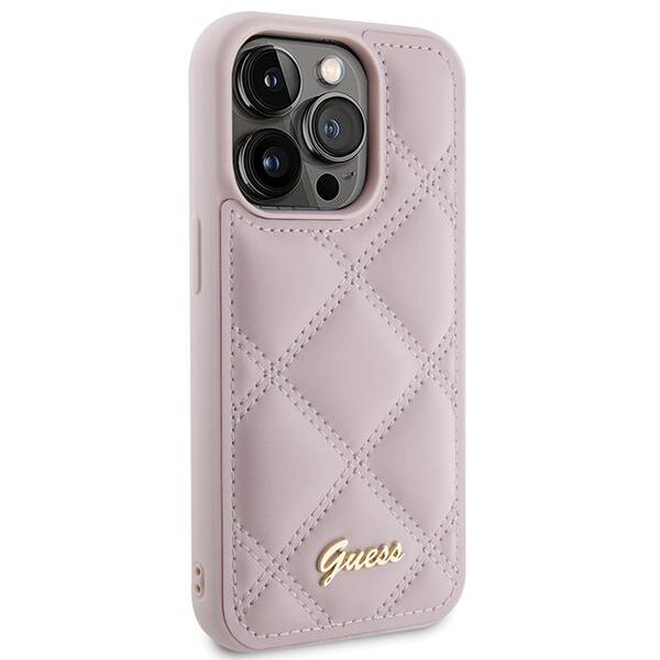 Guess Quilted Metal Logo | Etui do iPhone 15 Pro Max - PINK