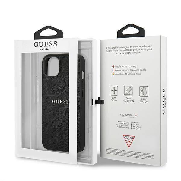 Guess Saffiano Strap | Etui do iPhone 13 Mini - BLACK