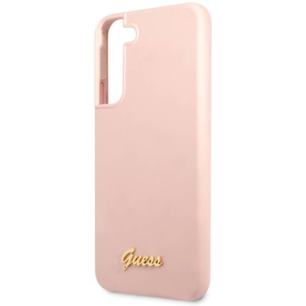 Guess Silicone Script Metal Logo | Etui do Galaxy S23 - PINK