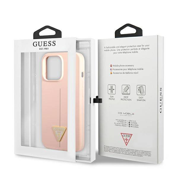 Guess Silicone Triangle | Etui do iPhone 13 Pro - PINK