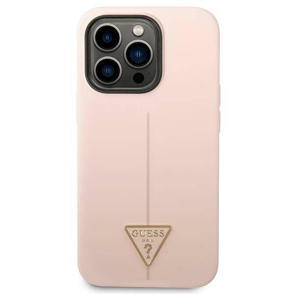 Guess Silicone Triangle | Etui do iPhone 14 Pro Max - PINK