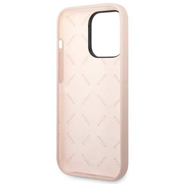 Guess Silicone Triangle | Etui do iPhone 14 Pro Max - PINK