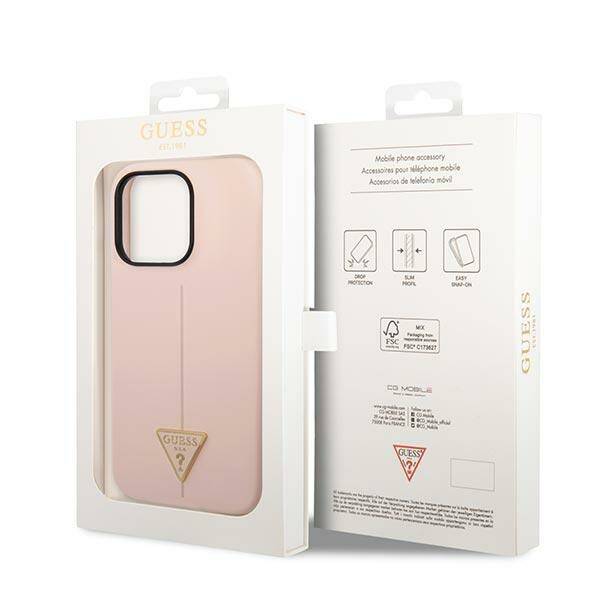 Guess Silicone Triangle | Etui do iPhone 14 Pro Max - PINK