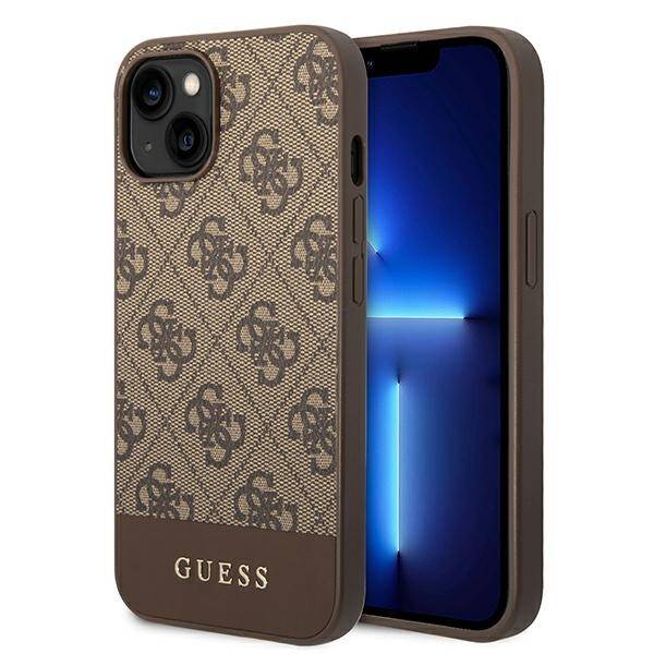 Guess Stripe | Etui do iPhone 14 - BROWN