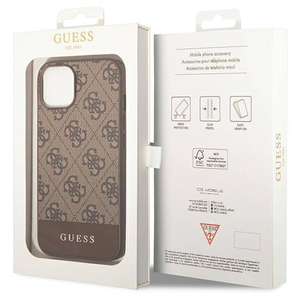 Guess Stripe | Etui do iPhone 14 - BROWN