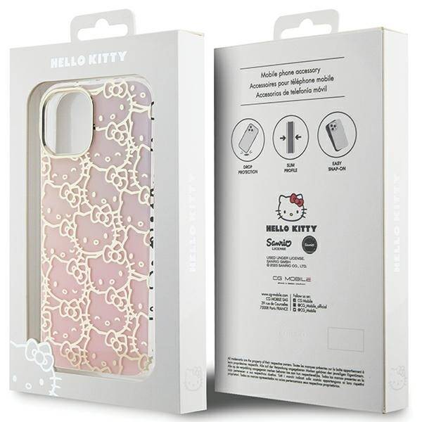 Hello Kitty ETUI IML GRADIENT ELECTROP CROWDED KITTY HEAD do iPhone 15 / 14 / 13