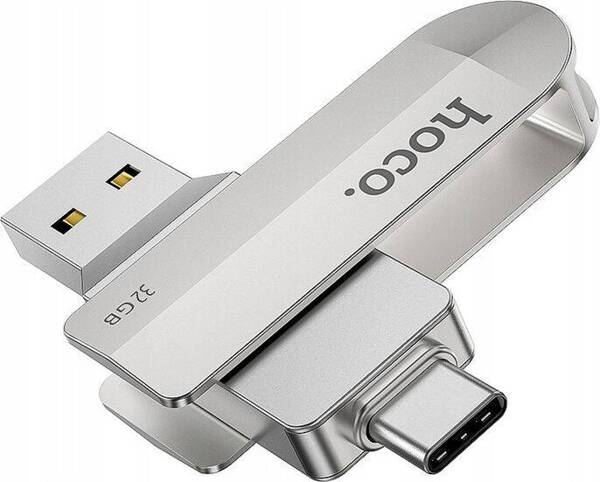 Hoco Wide UD10 | Pendrive USB-A/USB-C 3.0 32GB - SILVER