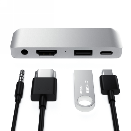 Hub Adapter USB C do USB C 60W, 4K HDMI, USB A 3.0, jack port - Satechi