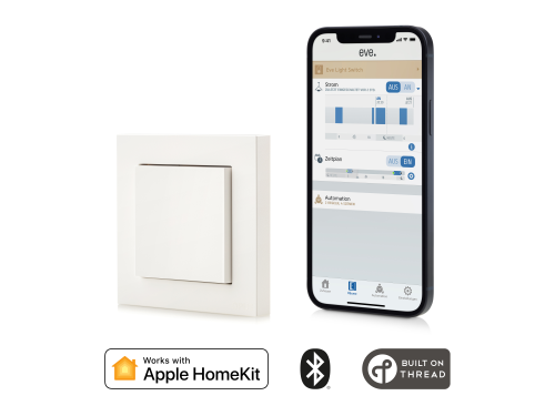 INTELIGENTNY WŁĄCZNIK ŚCIENNY EVE LIGHT SWITCH THREAD BLUETOOTH