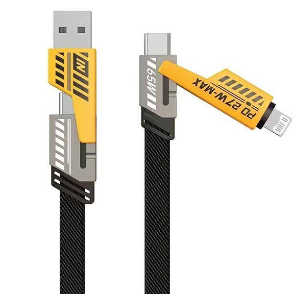 KABEL DO ŁADOWANIA WYMIANY DANYCH 4W1 USB-C / LIGHTNING /  USB-A