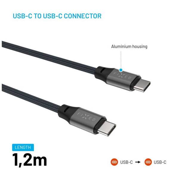 KABEL PRZEWÓD USB-C - USB-C FIXED S MAGNETYCZNY PD 1,2 M USB 2.0 240 W