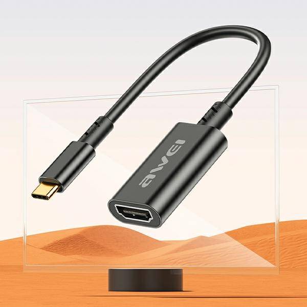 KABEL USB-C/HDMI AWEI CL-217T 4K/30HZ CZARNY