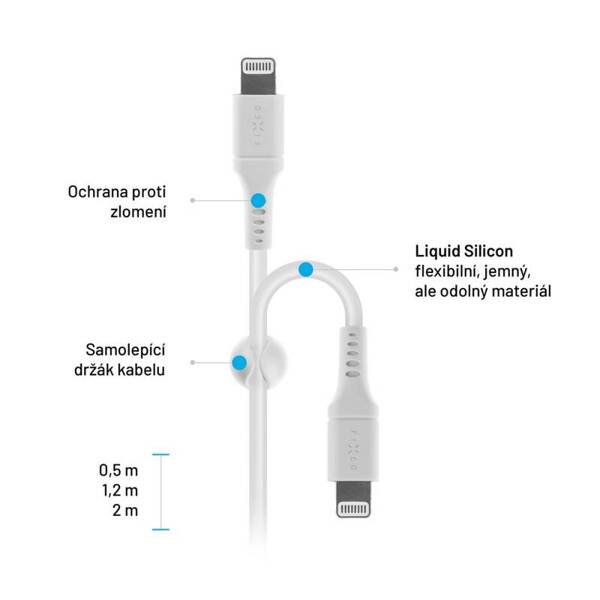 KABEL USB-C/LIGHTNING FIXED LIQUID SILICONE PD 0,5 M MFI BIAŁY