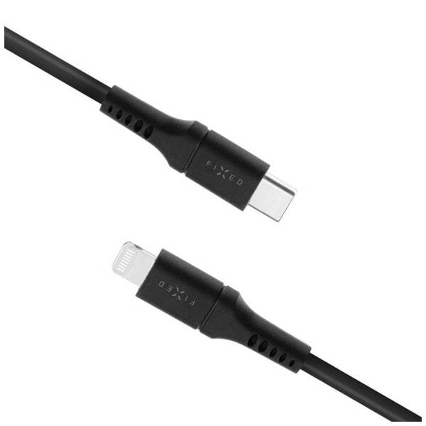 KABEL USB-C/LIGHTNING FIXED LIQUID SILICONE PD 0,5 M MFI CZARNY