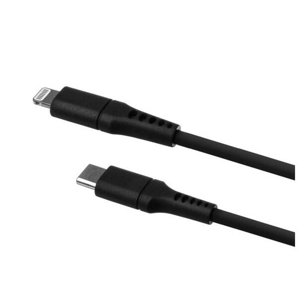 KABEL USB-C/LIGHTNING FIXED LIQUID SILICONE PD 0,5 M MFI CZARNY