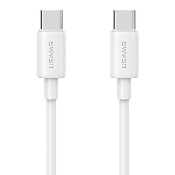 KABEL USB-C NA USB-C DO ŁADOWANIA PRZESYŁU DANYCH USAMS 60W 1M BIAŁY