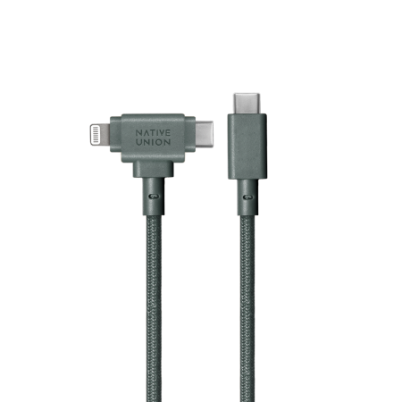 KABEL USB-C - USB-C / LIGHTNING, 1,5 M NATIVE UNION BELT CABLE DUO