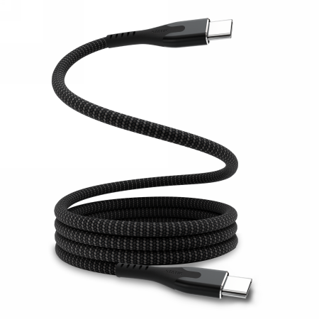 KABEL USB-C - USB-C STATIK MAGSTACK PRO 1M NYLONOWY OPLOT ZWIJANY