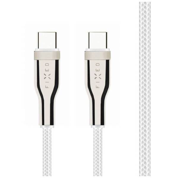 KABEL USB-C/USB-C W OPLOCIE FIXED PD 0,5M USB 2.0 100W BIAŁY