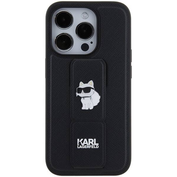 KARL LAGERFERD ETUI GRIPSTAND SAFFIANO CHOUPETTE PIN do iPhone 15 Pro 