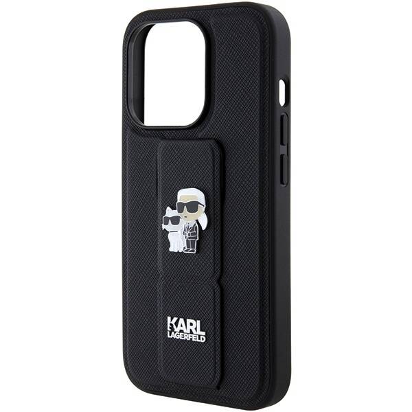 KARL LAGERFERD ETUI GRIPSTAND SAFFIANO KARL&CHOUPETTE PIN do iPhone 15 Pro 