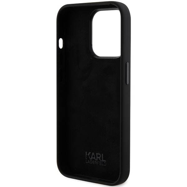 KARL LAGERFERD  ETUI SILICONE IKONIK METAL PIN do iPhone 15 Pro 