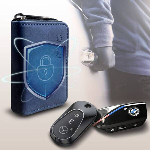 KLATKA FARADAYA TECH-PROTECT KLR300 POUCH KEYLESS RFID CASE GRANATOWA