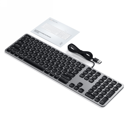 KLAWIATURA ALUMINIOWA SATECHI ALUMINUM WIRED KEYBOARD USB-A BLOK NUMERYCZNY