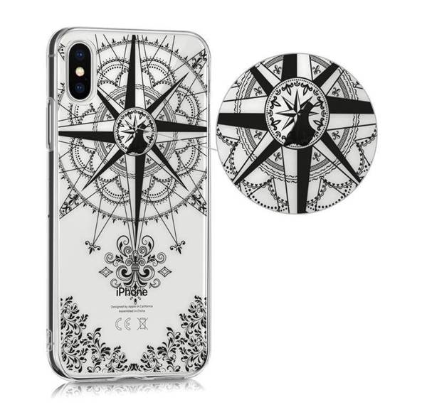 KWM ETUI DO APPLE IPHONE X CRYSTAL TPU COMPASS BLACK