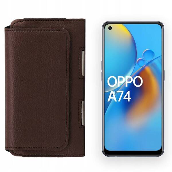 Kabura skórzana LEO do Oppo A74 brązowa