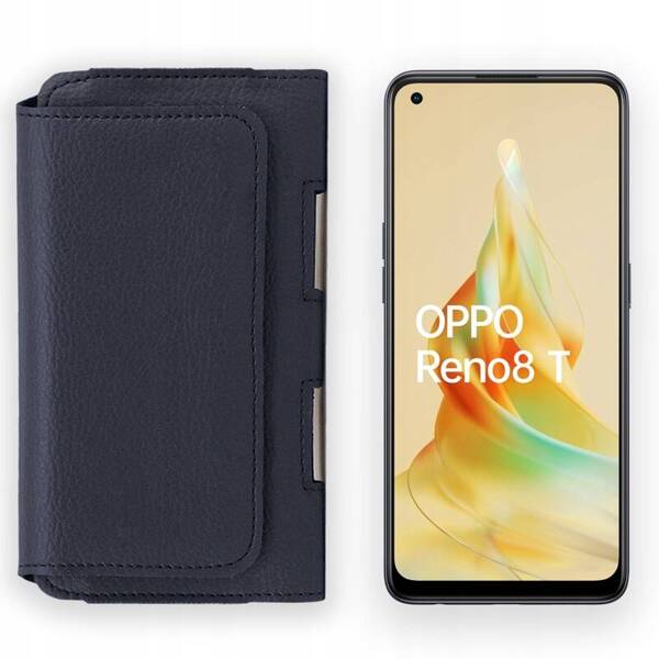 Kabura skórzana LEO do Oppo Reno 8T niebieska