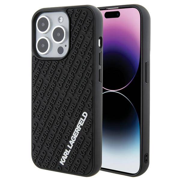 Karl Lagerfeld 3D Rubber Multi Logo | Etui do iPhone 15 Pro Max - BLACK