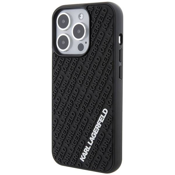 Karl Lagerfeld 3D Rubber Multi Logo | Etui do iPhone 15 Pro Max - BLACK