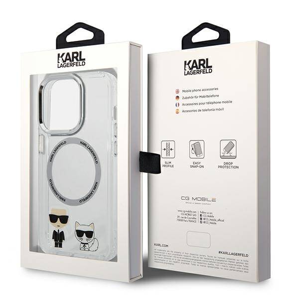 Karl Lagerfeld Choupette Aluminium MagSafe | Etui do iPhone 14 Pro - TRANSPARENT