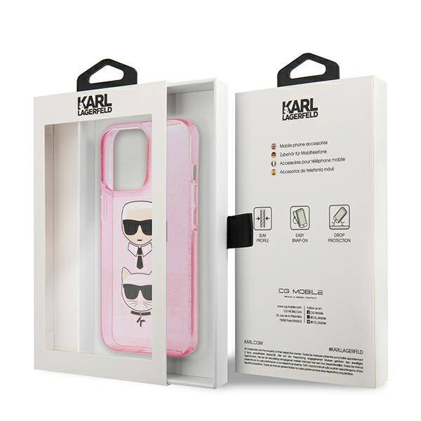 Karl Lagerfeld Choupette Glitter | Etui do iPhone 13 Pro - PINK