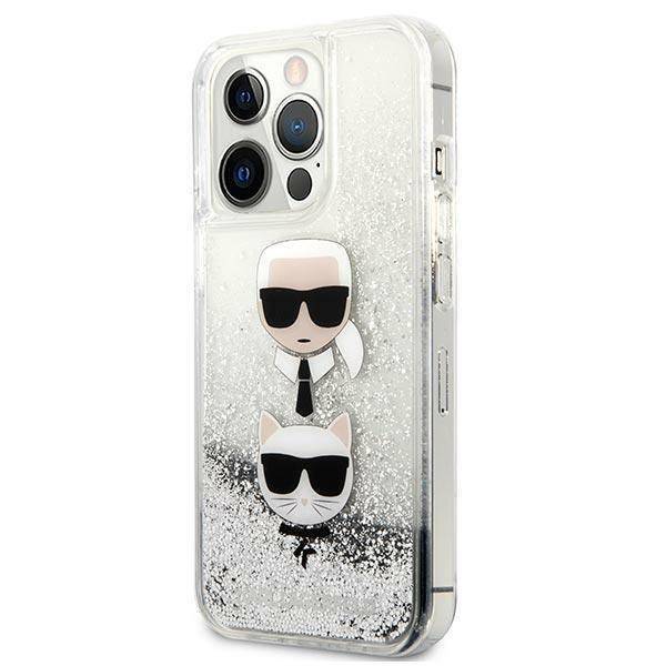 Karl Lagerfeld Choupette Glitter | Etui do iPhone 13 Pro - SILVER