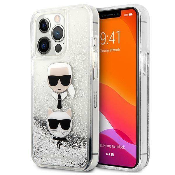 Karl Lagerfeld Choupette Glitter | Etui do iPhone 13 Pro - SILVER