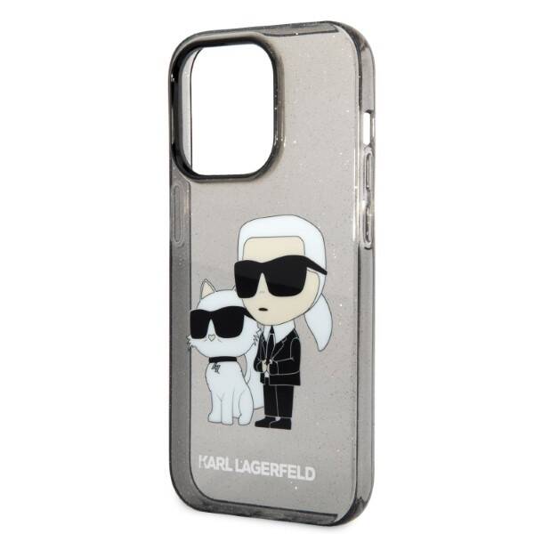 Karl Lagerfeld Choupette Glitter | Etui do iPhone 14 Pro - BLACK